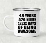 48th Birthday 48 Years 576 Months 17532 Days Of Awesome - 12oz Camping Mug