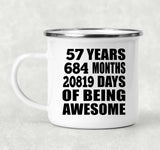 57th Birthday 57 Years 684 Months 20819 Days Of Awesome - 12oz Camping Mug