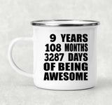 9th Birthday 9 Years 108 Months 3287 Days Of Awesome - 12oz Camping Mug