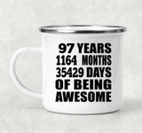 97th Birthday 97 Years 1164 Months 35429 Days Of Awesome - 12oz Camping Mug