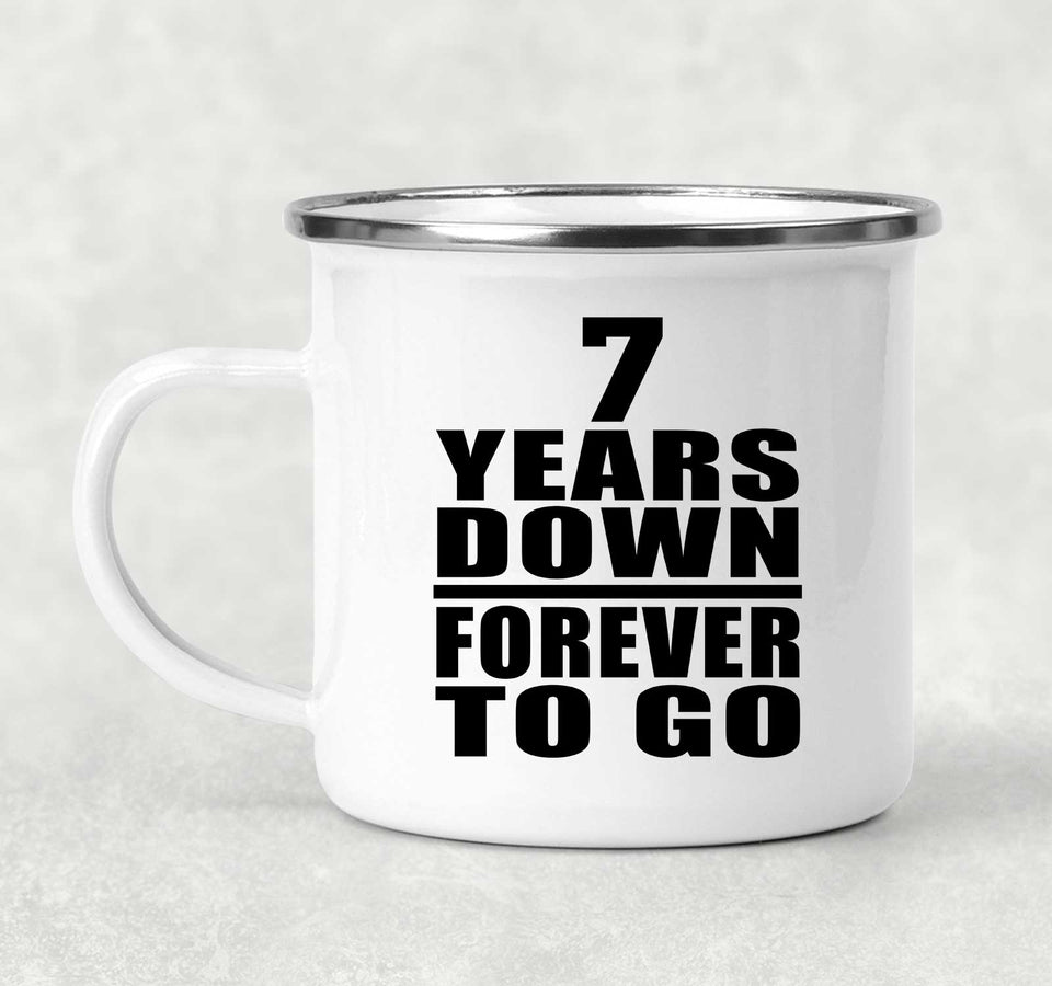 7th Anniversary 7 Years Down Forever to Go - 12oz Camping Mug