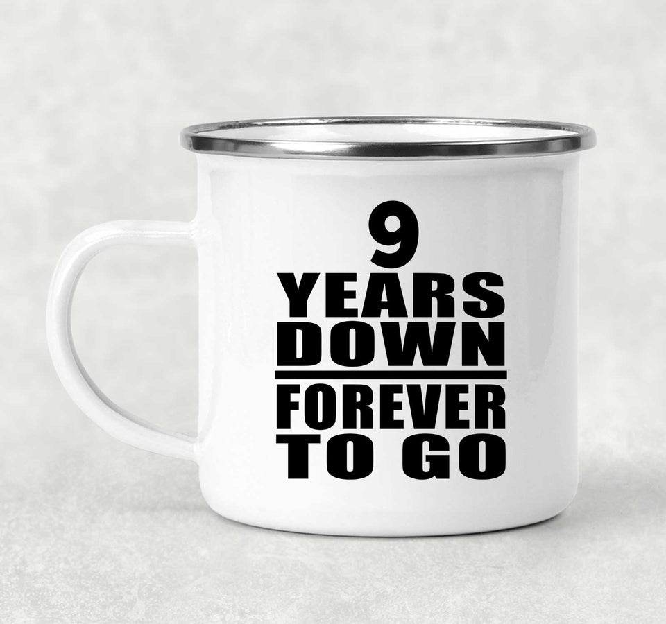 9th Anniversary 9 Years Down Forever to Go - 12oz Camping Mug