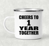 1st Anniversary Cheers To 1 Year Together - 12oz Camping Mug