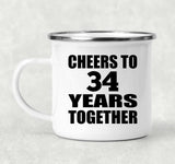 34th Anniversary Cheers To 34 Years Together - 12oz Camping Mug
