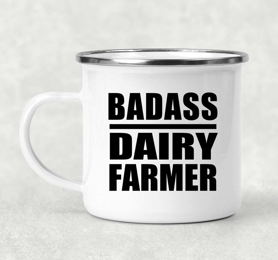 Badass Dairy Farmer - 12oz Camping Mug