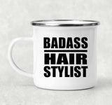 Badass Hair Stylist - 12oz Camping Mug