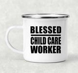Blessed Child Care Worker - 12oz Camping Mug