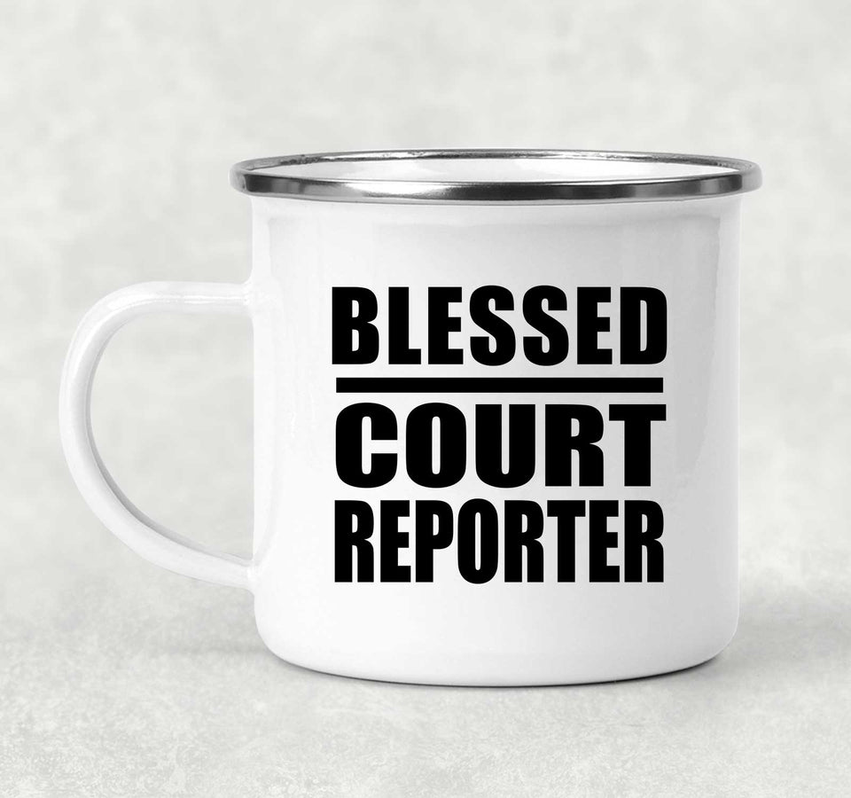 Blessed Court Reporter - 12oz Camping Mug