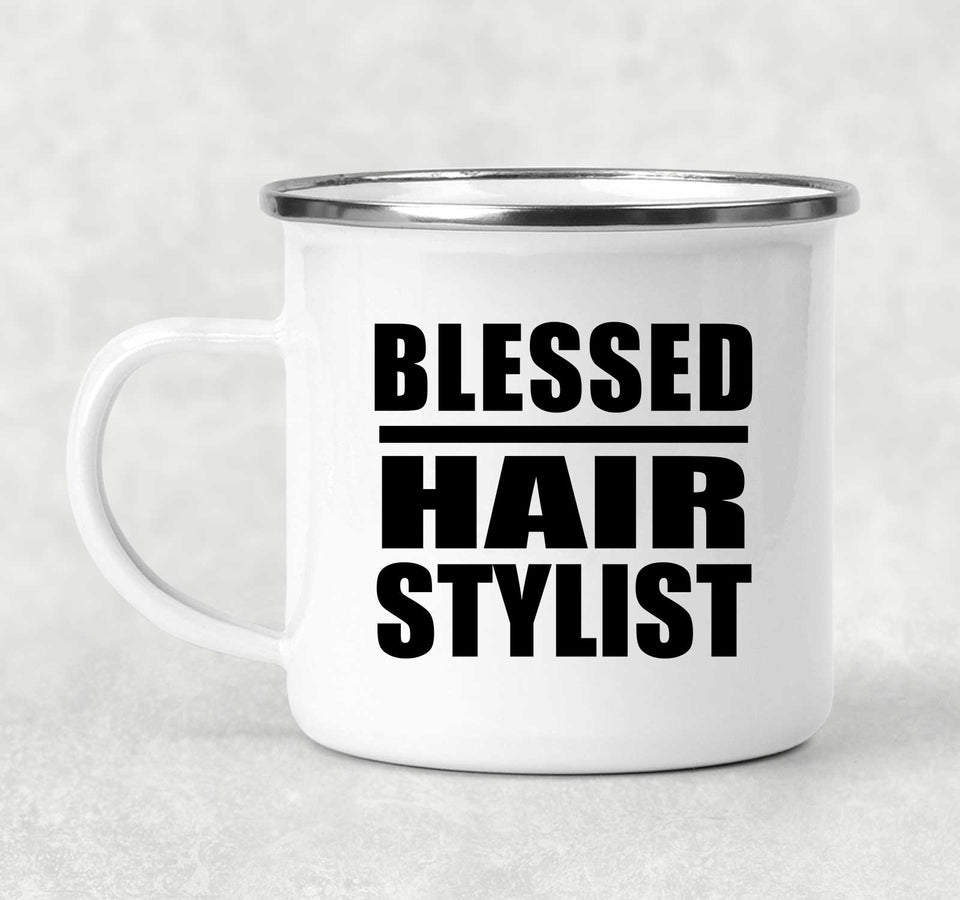 Blessed Hair Stylist - 12oz Camping Mug