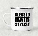 Blessed Hair Stylist - 12oz Camping Mug