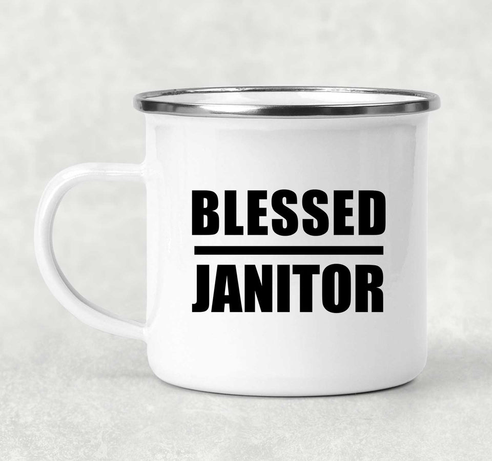 Blessed Janitor - 12oz Camping Mug