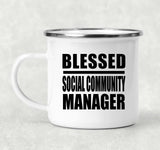 Blessed Social Community Manager - 12oz Camping Mug