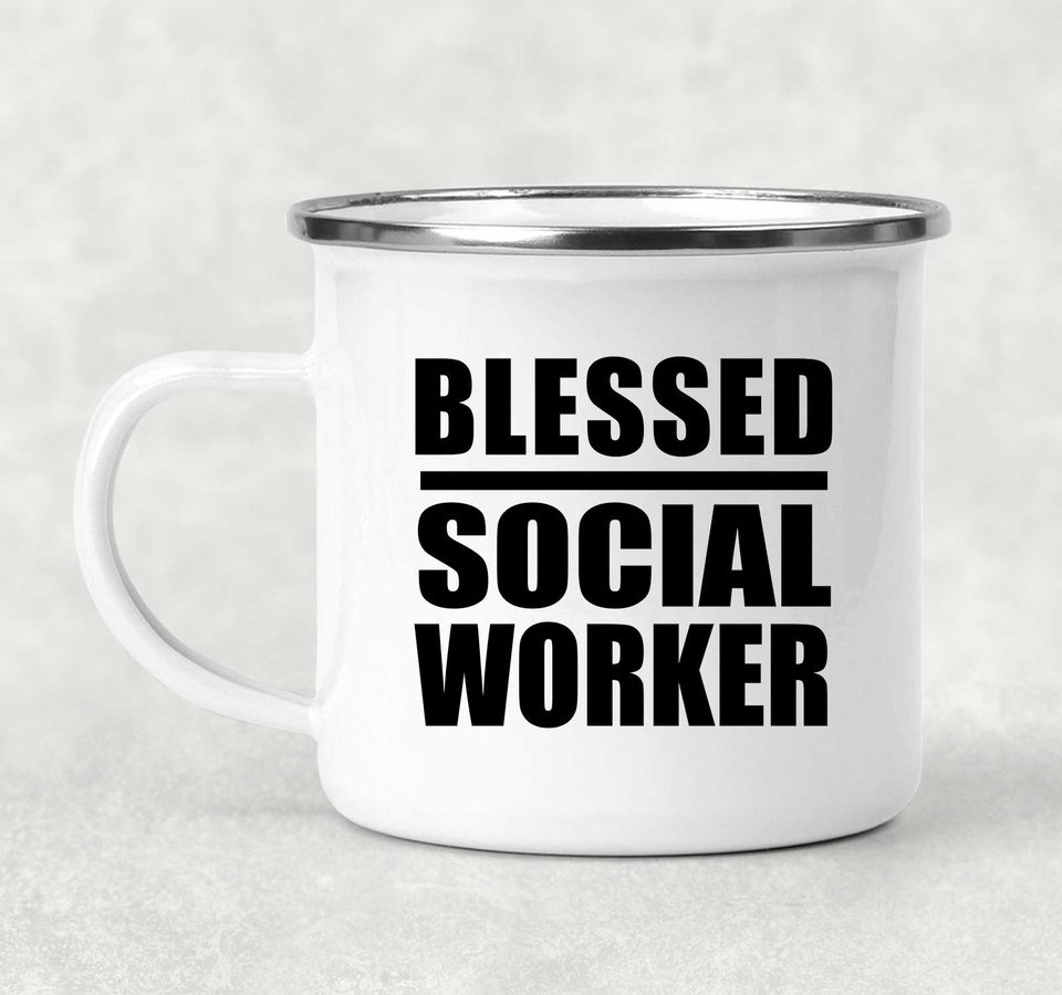 Blessed Social Worker - 12oz Camping Mug