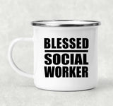 Blessed Social Worker - 12oz Camping Mug