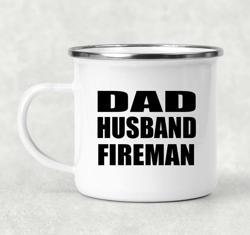 Dad Husband Fireman - 12oz Camping Mug