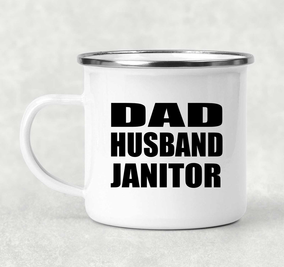 Dad Husband Janitor - 12oz Camping Mug