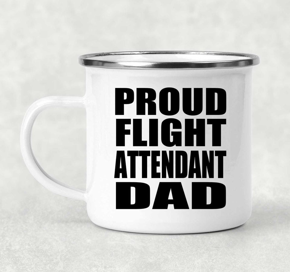Proud Flight Attendant Dad - 12oz Camping Mug