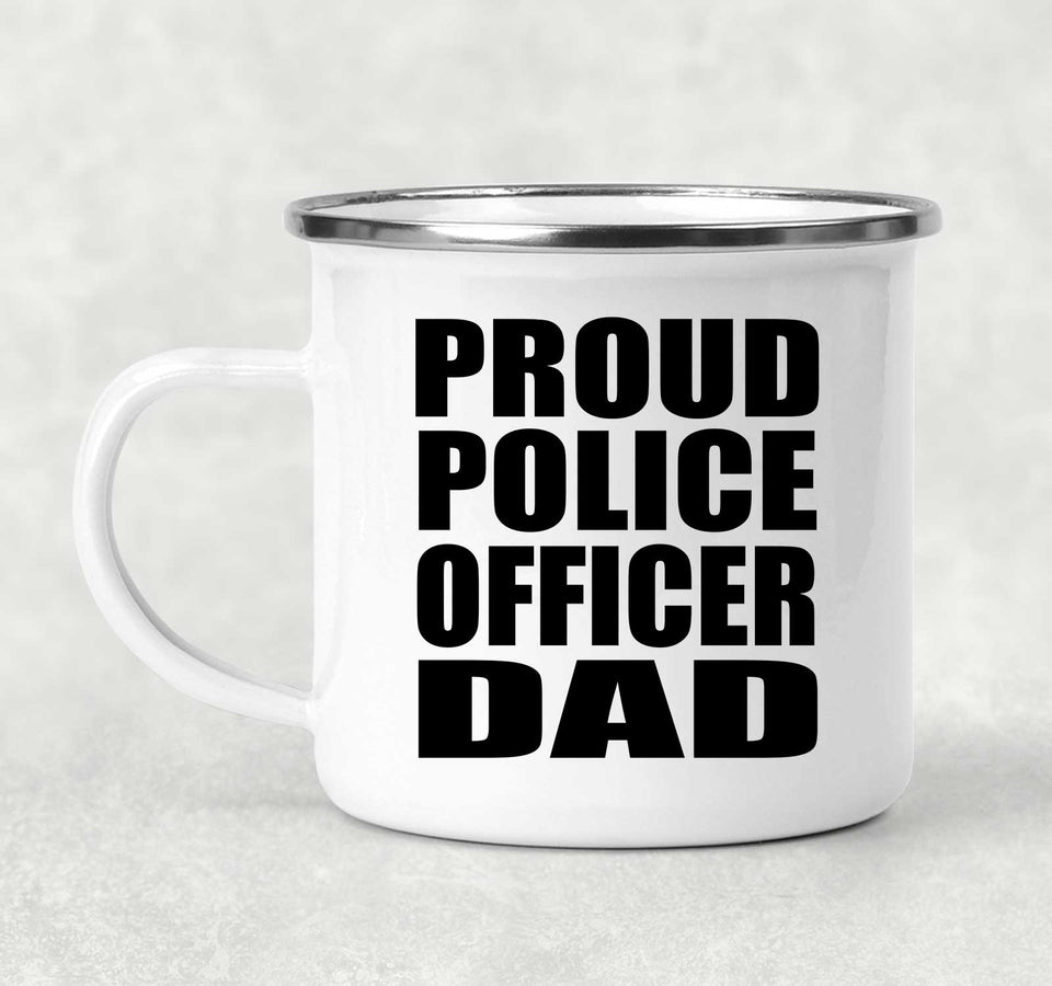 Proud Police Officer Dad - 12oz Camping Mug