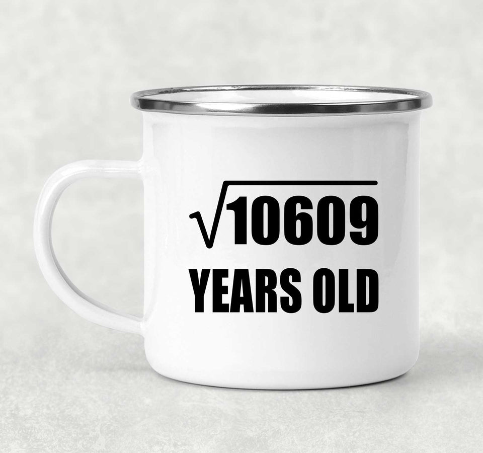 103rd Birthday Square Root of 10609 Years Old - 12oz Camping Mug