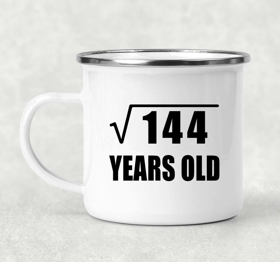 12th Birthday Square Root of 144 Years Old - 12oz Camping Mug