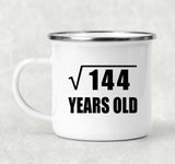 12th Birthday Square Root of 144 Years Old - 12oz Camping Mug