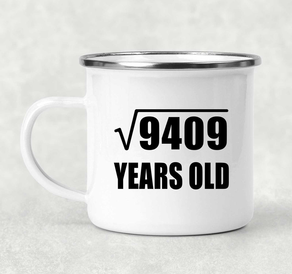 97th Birthday Square Root of 9409 Years Old - 12oz Camping Mug