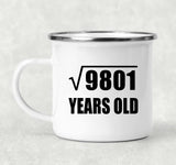 99th Birthday Square Root of 9801 Years Old - 12oz Camping Mug