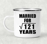 11th Anniversary Married For Square Root of 121 Years - 12oz Camping Mug