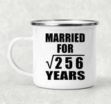 16th Anniversary Married For Square Root of 256 Years - 12oz Camping Mug