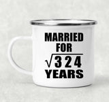 18th Anniversary Married For Square Root of 324 Years - 12oz Camping Mug