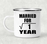 1st Anniversary Married For Square Root of 1 Year - 12oz Camping Mug