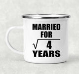 2nd Anniversary Married For Square Root of 4 Years - 12oz Camping Mug