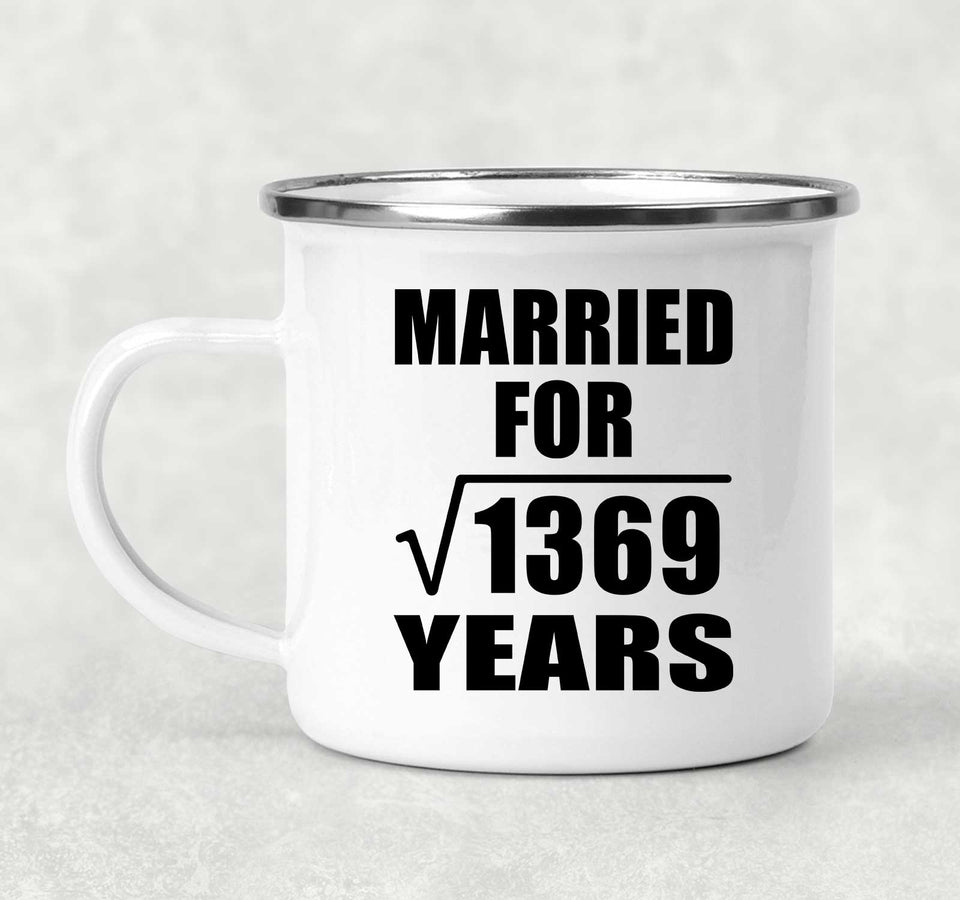 37th Anniversary Married For Square Root of 1369 Years - 12oz Camping Mug