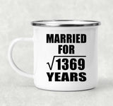 37th Anniversary Married For Square Root of 1369 Years - 12oz Camping Mug