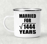 38th Anniversary Married For Square Root of 1444 Years - 12oz Camping Mug
