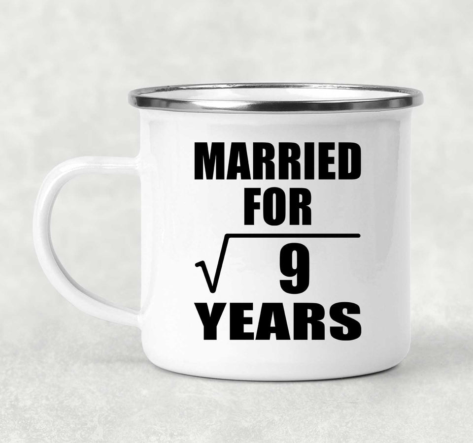 3rd Anniversary Married For Square Root of 9 Years - 12oz Camping Mug