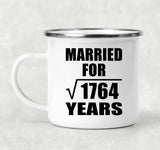 42nd Anniversary Married For Square Root of 1764 Years - 12oz Camping Mug