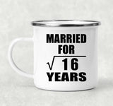 4th Anniversary Married For Square Root of 16 Years - 12oz Camping Mug
