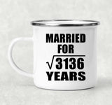 56th Anniversary Married For Square Root of 3136 Years - 12oz Camping Mug