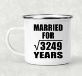 57th Anniversary Married For Square Root of 3249 Years - 12oz Camping Mug