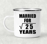 5th Anniversary Married For Square Root of 25 Years - 12oz Camping Mug