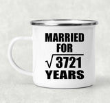 61st Anniversary Married For Square Root of 3721 Years - 12oz Camping Mug