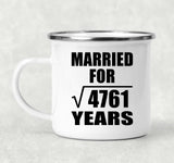 69th Anniversary Married For Square Root of 4761 Years - 12oz Camping Mug