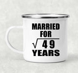 7th Anniversary Married For Square Root of 49 Years - 12oz Camping Mug