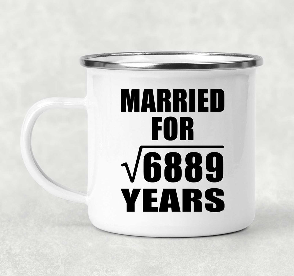 83rd Anniversary Married For Square Root of 6889 Years - 12oz Camping Mug