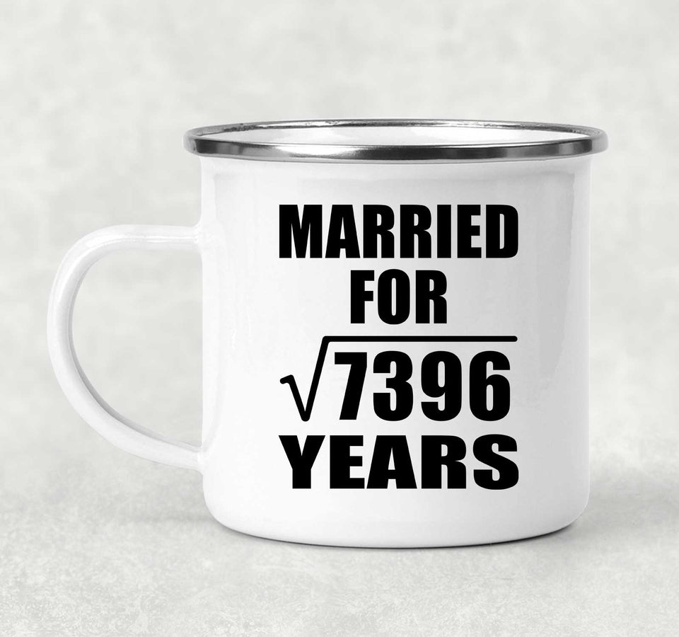 86th Anniversary Married For Square Root of 7396 Years - 12oz Camping Mug