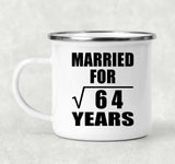 8th Anniversary Married For Square Root of 64 Years - 12oz Camping Mug