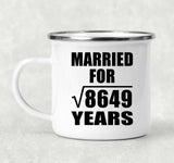 93rd Anniversary Married For Square Root of 8649 Years - 12oz Camping Mug