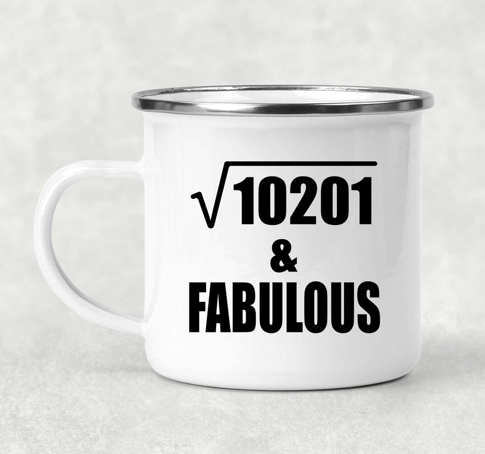 101st Birthday Square Root of 10201 & Fabulous - 12oz Camping Mug