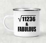 106th Birthday Square Root of 11236 & Fabulous - 12oz Camping Mug